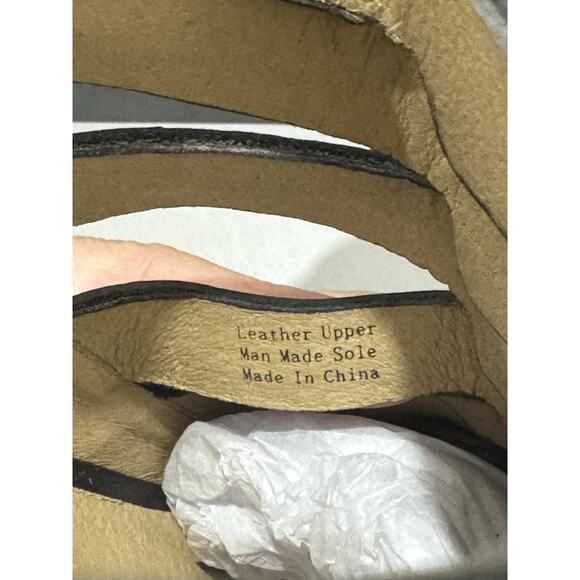 L.A.M.B. Gladiator Studded Leather Heels Peep Toe Strappy Bronze - Picture 8 of 8